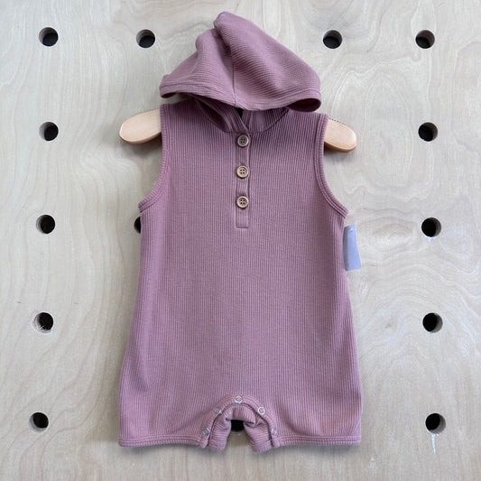 Terracotta Waffle Hooded Romper