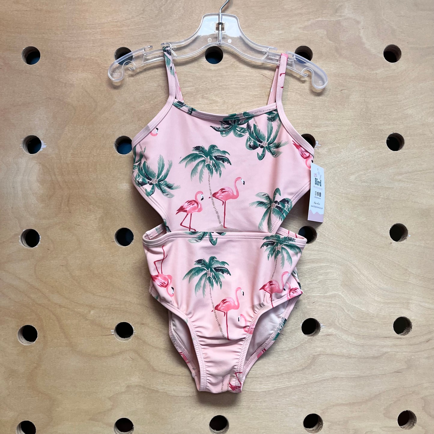 Side Cut-Out Flamingo Swimsuit