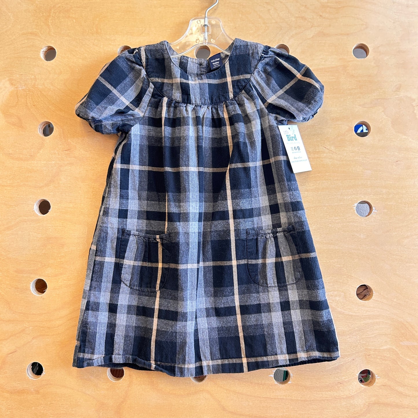 Black/Grey Plaid Flannel Dress