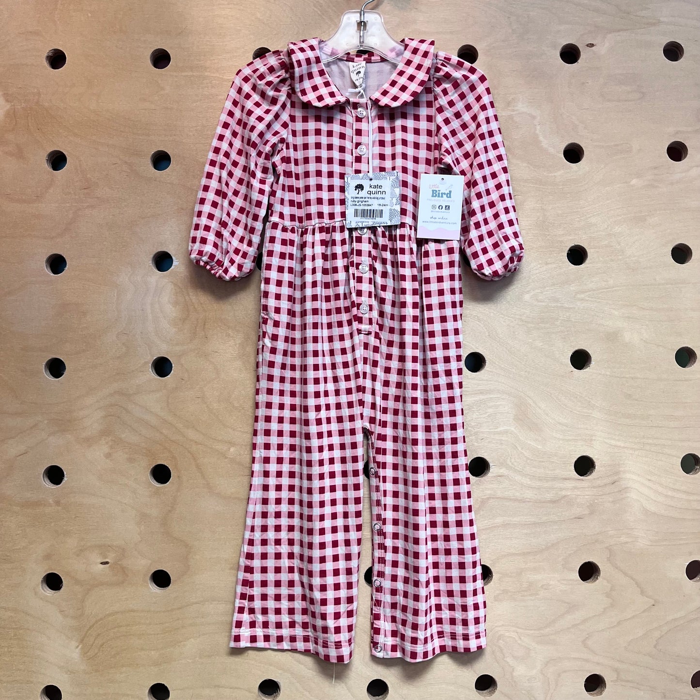 Gingham Wide Leg Bamboo Romper NEW!