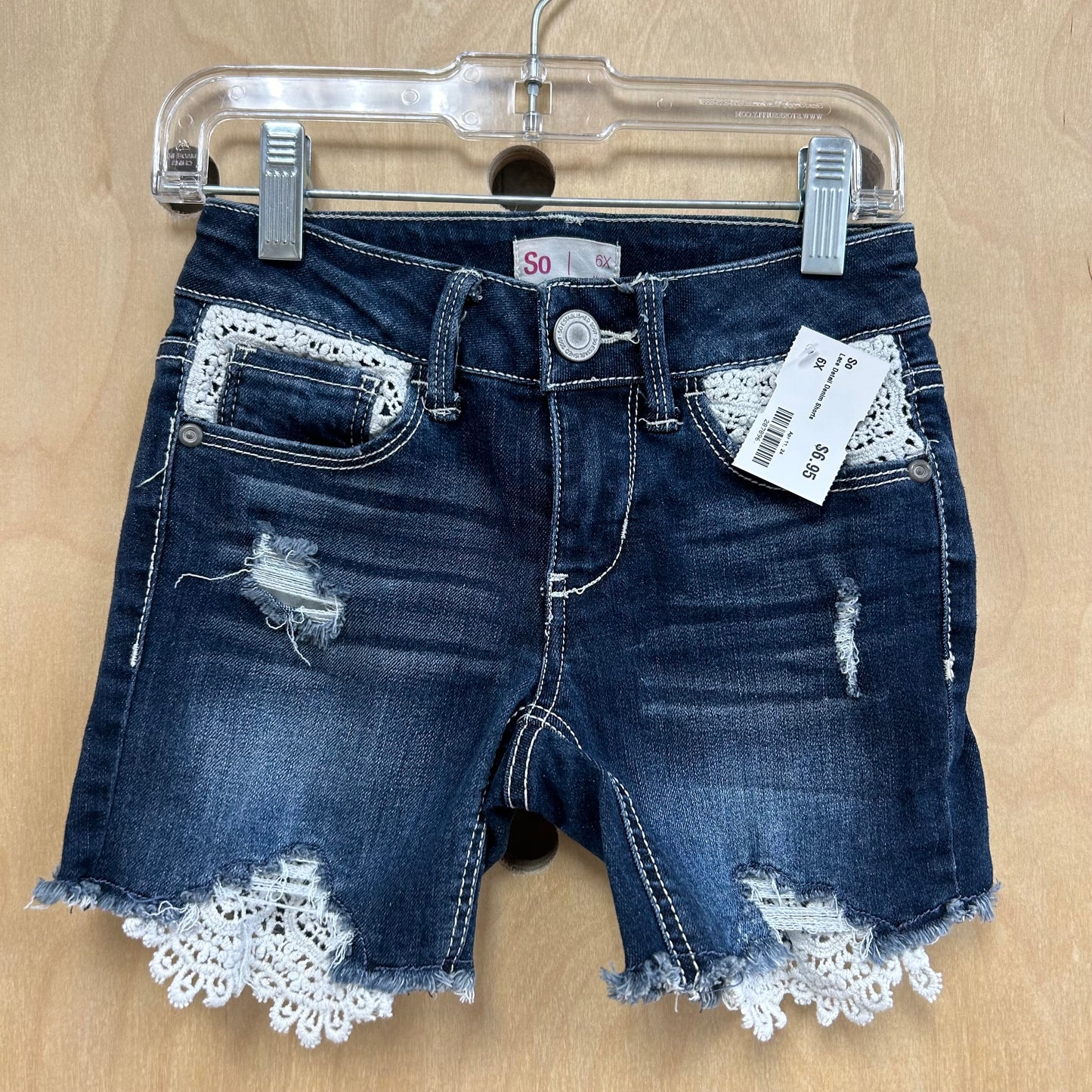Lace Detail Denim Shorts