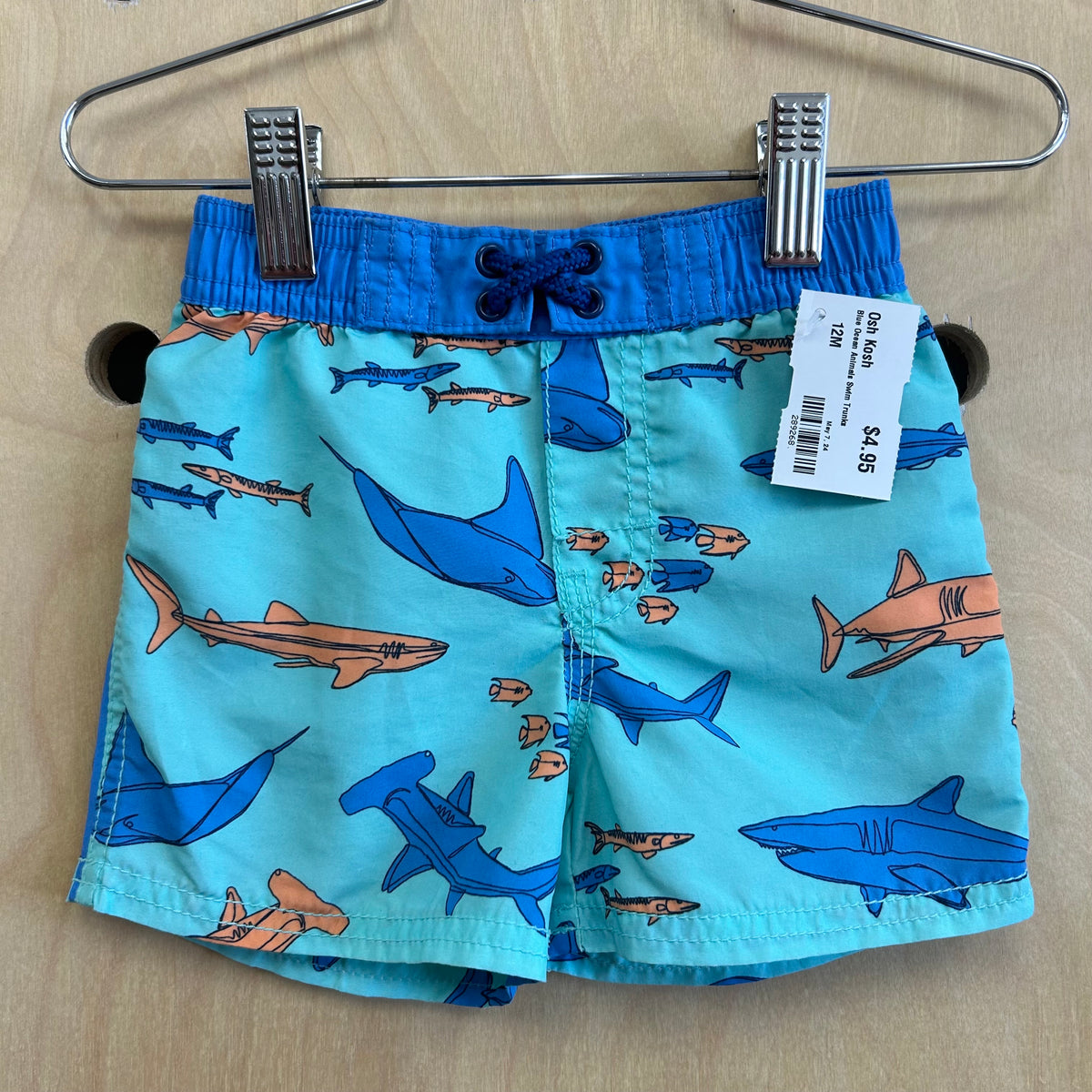 Blue Ocean Animals Swim Trunks