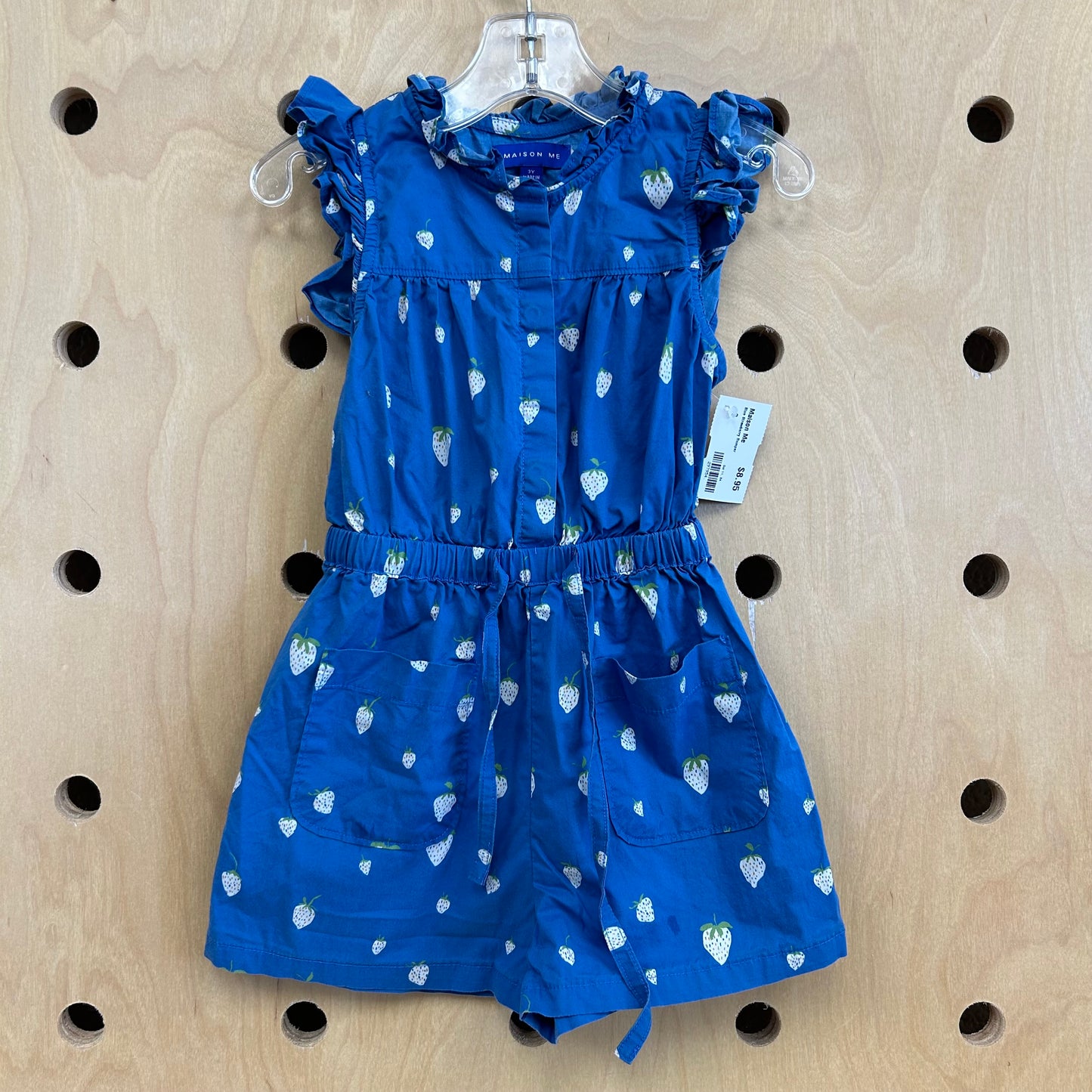 Blue Strawberry Romper