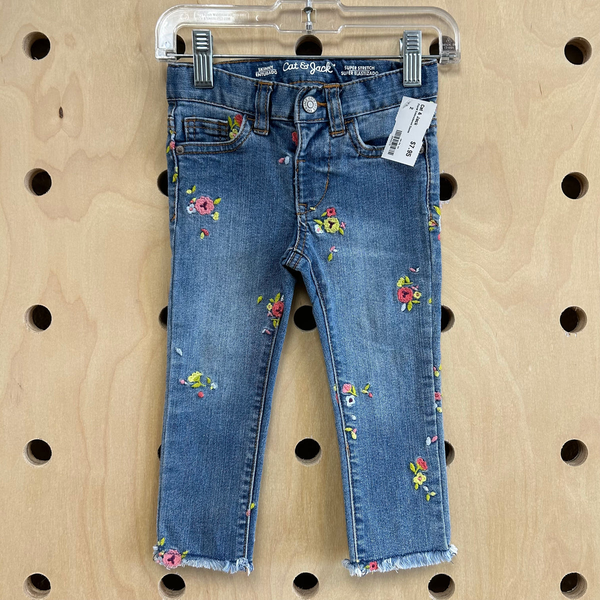 Floral Embroidered Denim