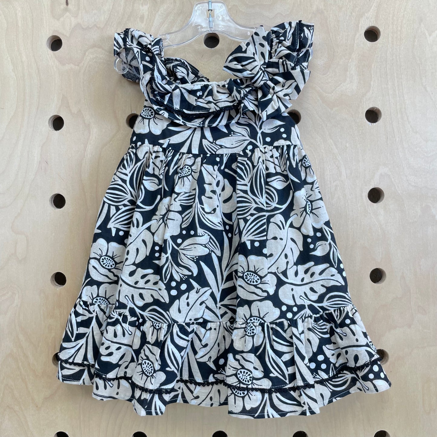 Black & Tan Tropical Dress