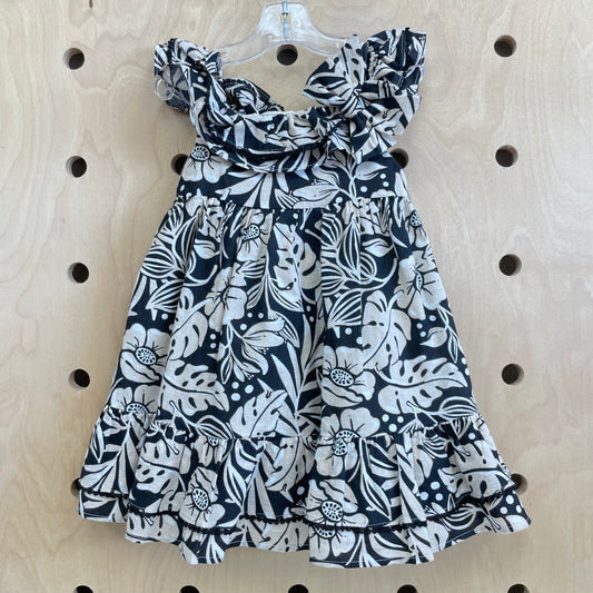 Black & Tan Tropical Dress