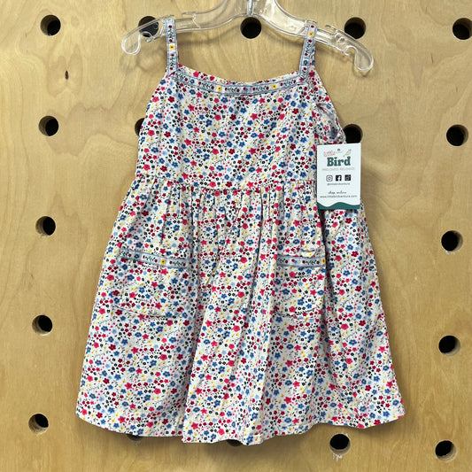 Red + Blue Floral Dress