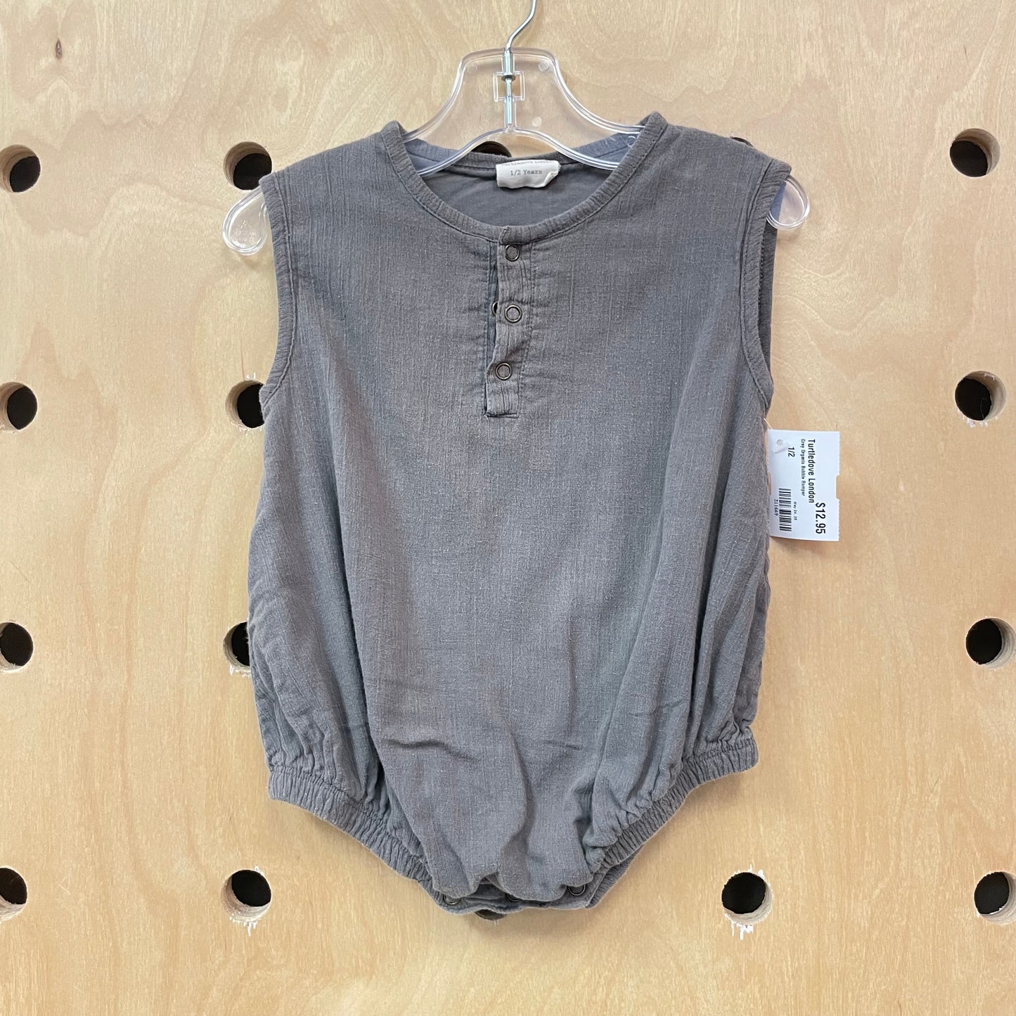 Grey Organic Bubble Romper