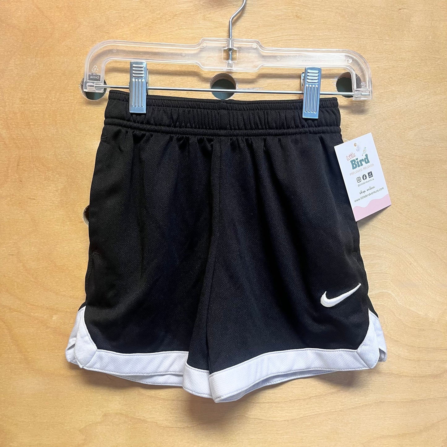 B/W Embroidered Logo Active Shorts