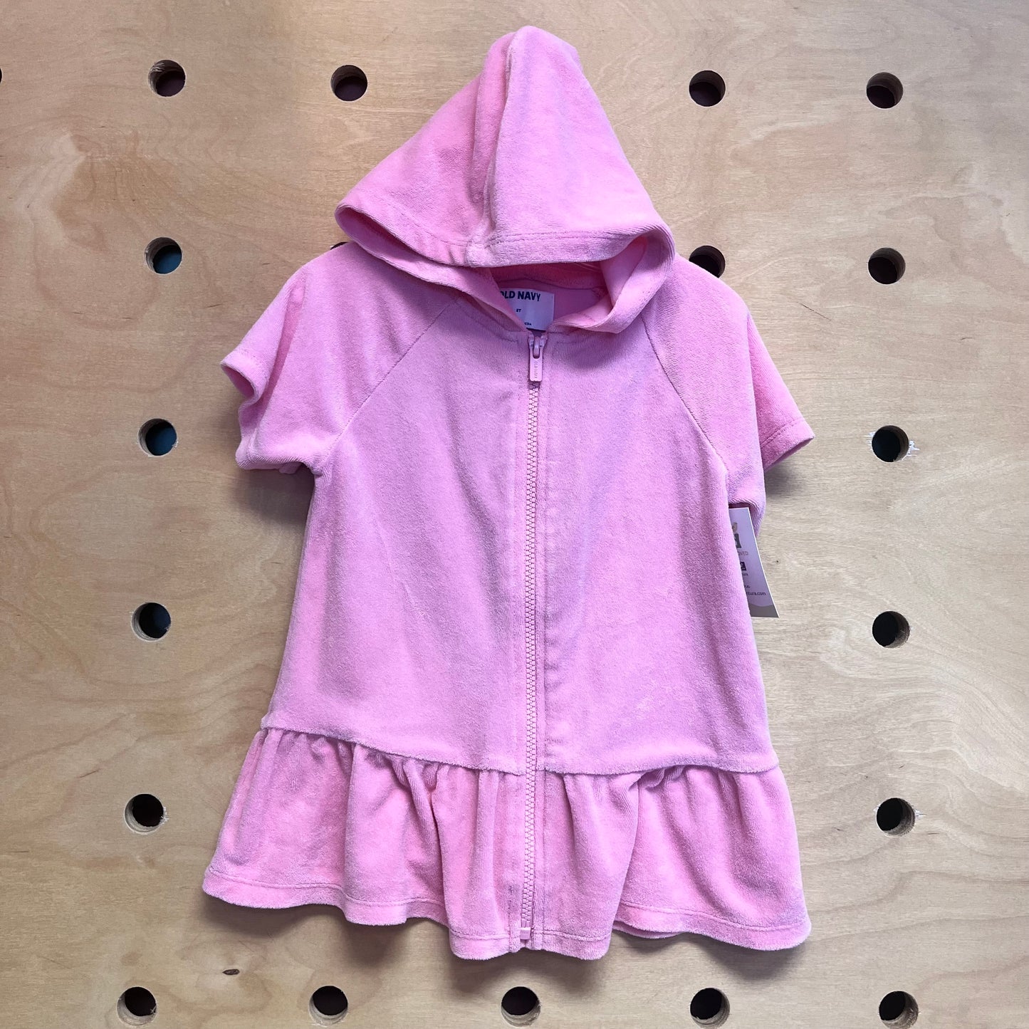Pink Hooded Terry Swim Cover