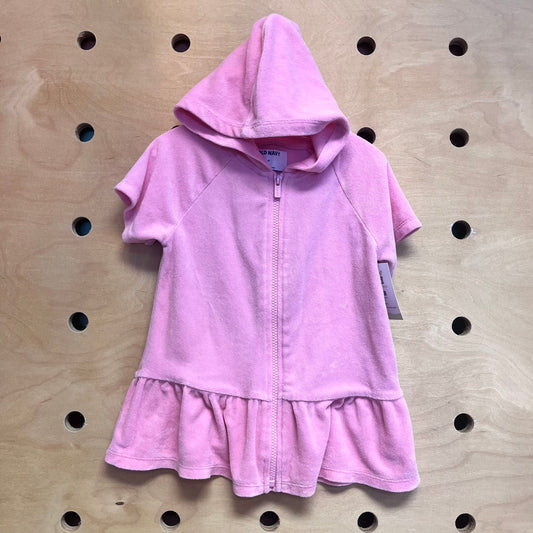 Pink Hooded Terry Swim Cover