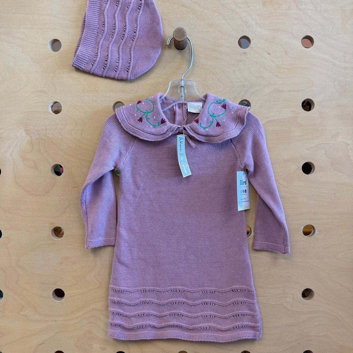 Purple Floral Knit Dress w/ Hat NEW!!