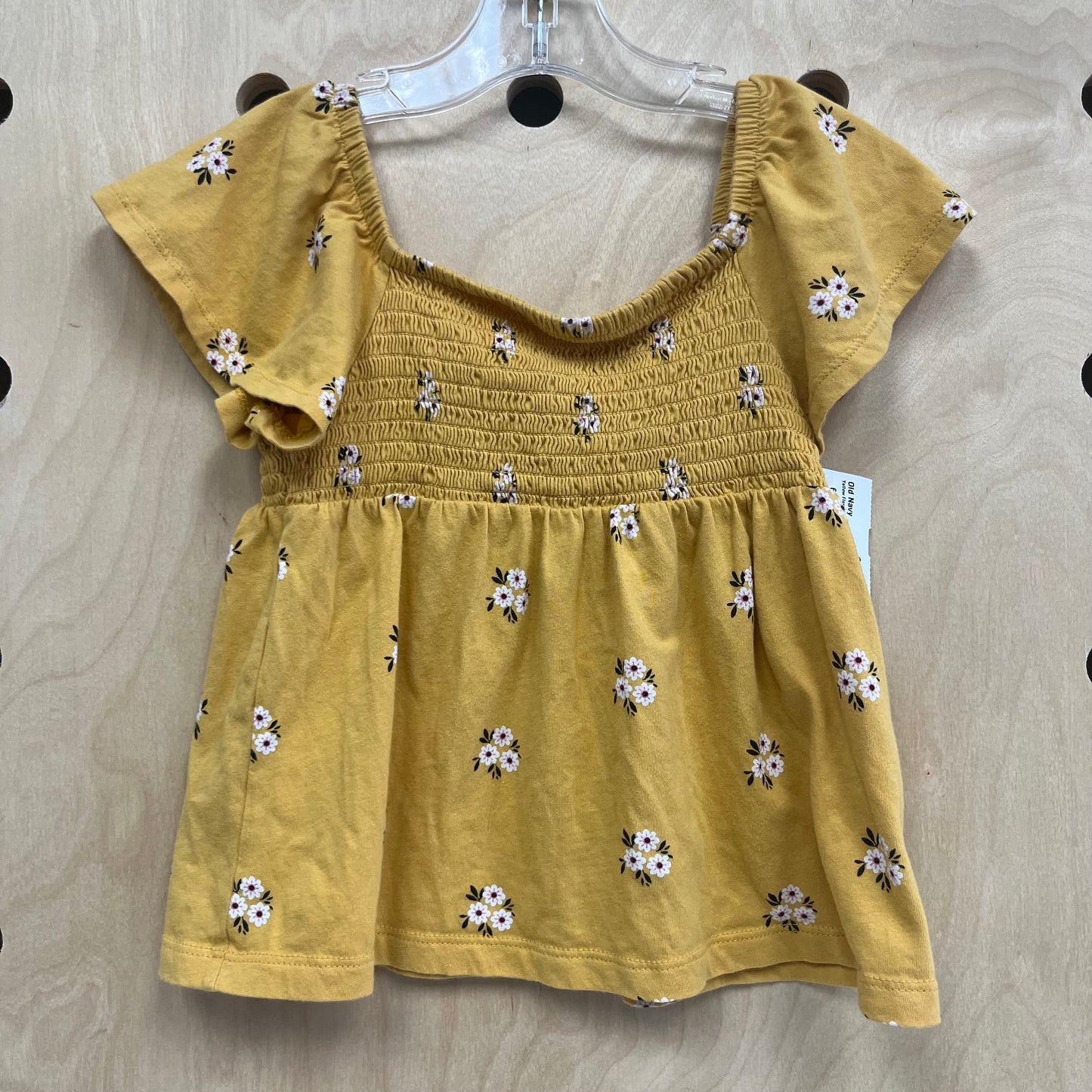 Yellow Floral Smocked Top