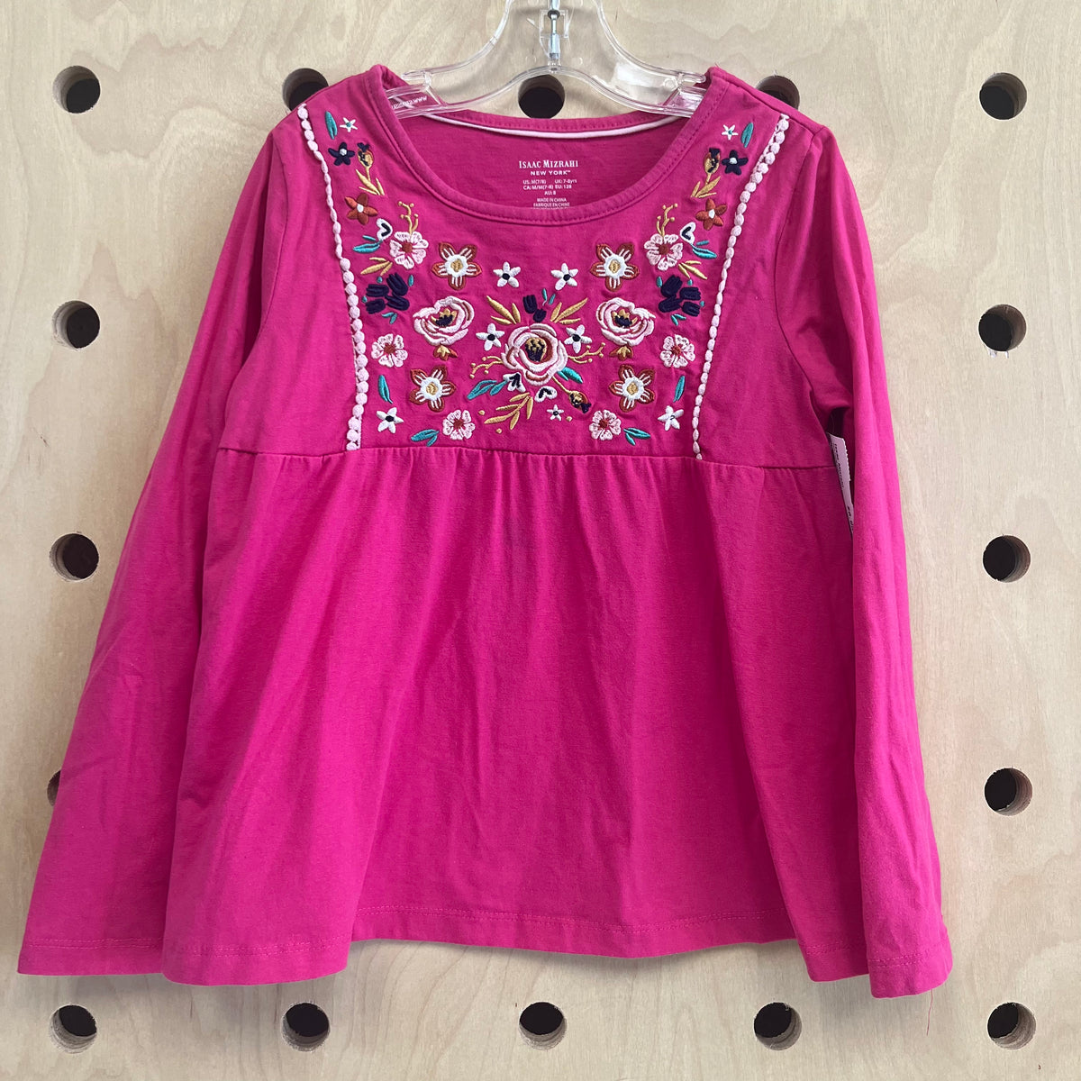 Pink Floral Embroidered Top