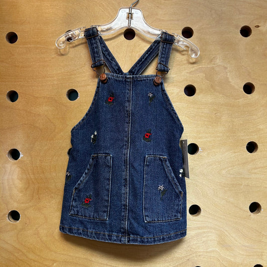 Embroidered Floral Denim Skirtall