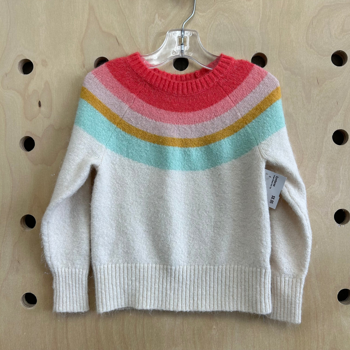 Cream Striped Knit Top