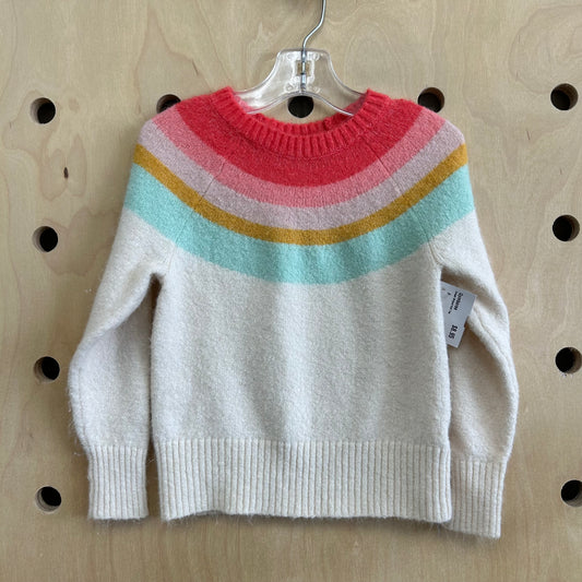Cream Striped Knit Top