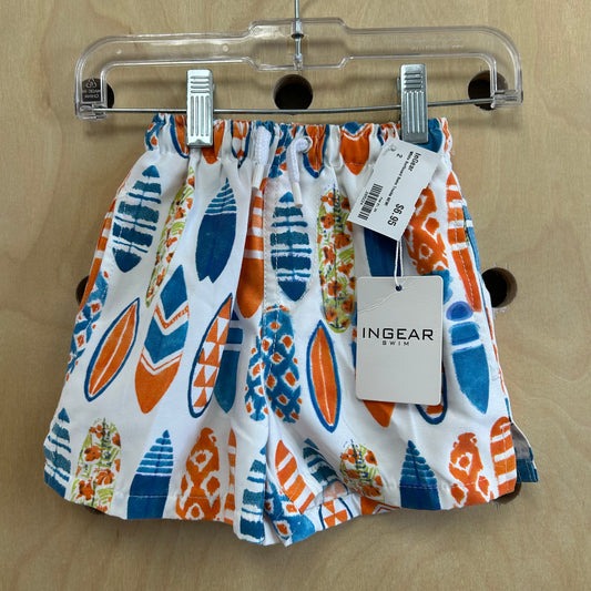 White Surfboard Swim Trunks NEW!