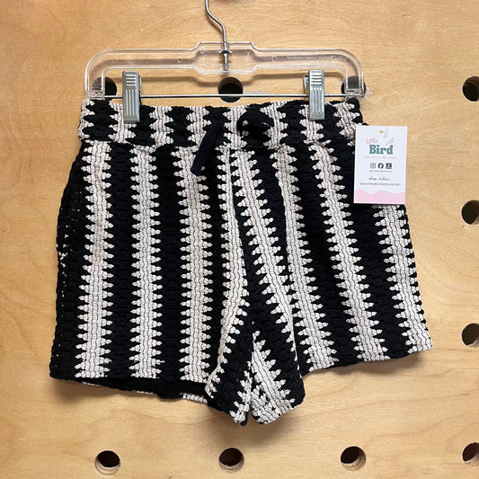 Black/White Knit Shorts