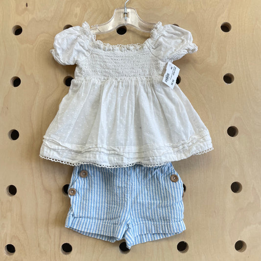 Blue + White Smocked Outfit