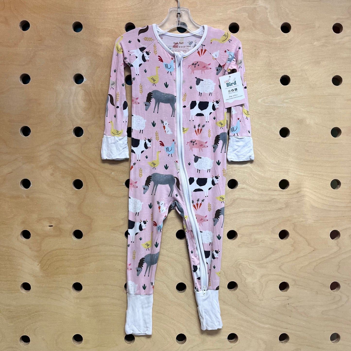 Pink Bamboo Farm Animals Zippy