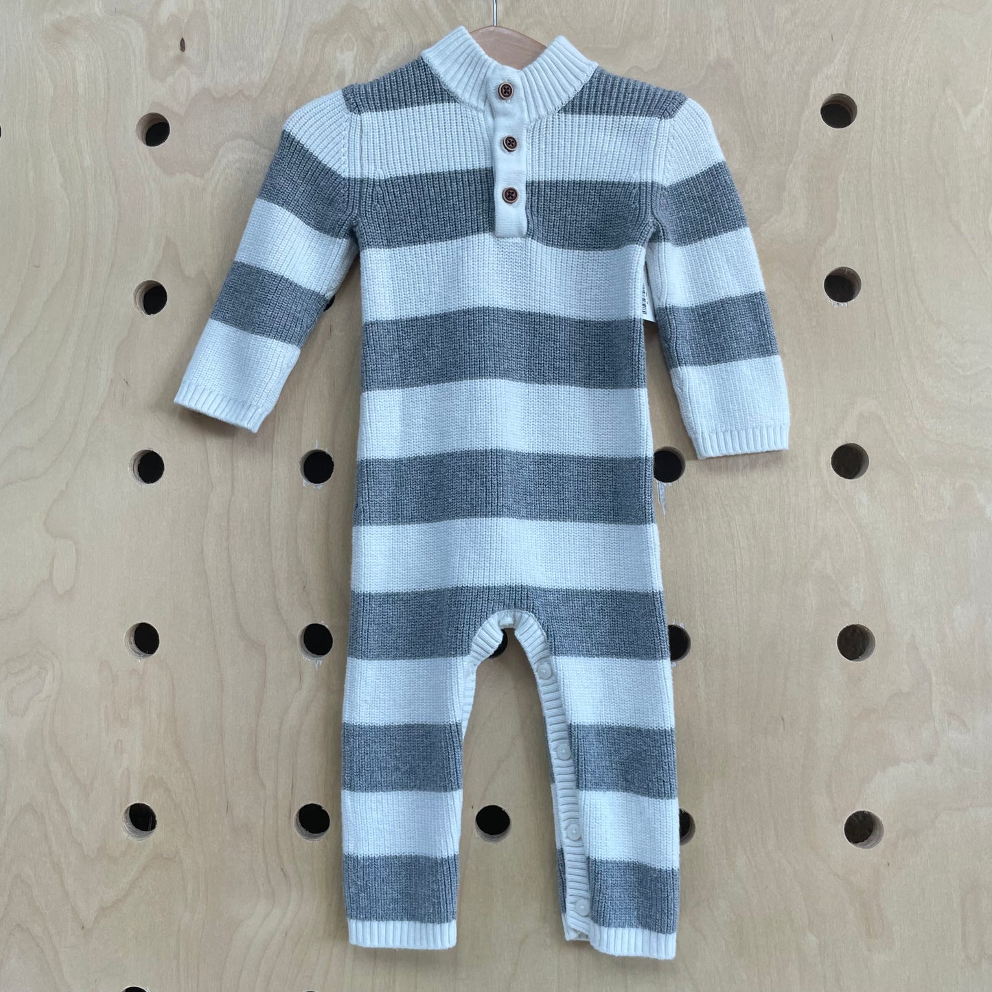 Grey + White Knit Romper