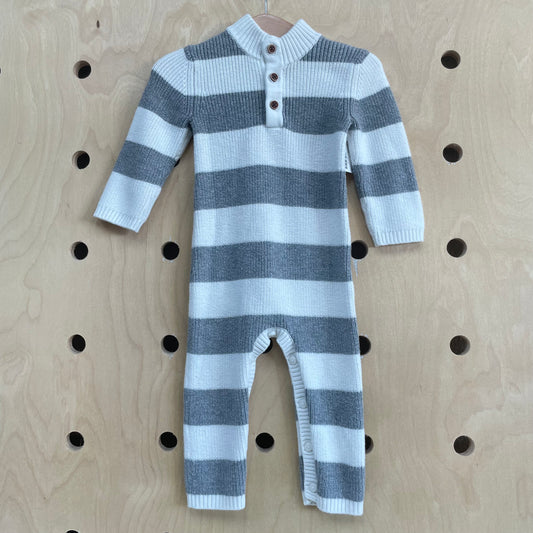 Grey + White Knit Romper