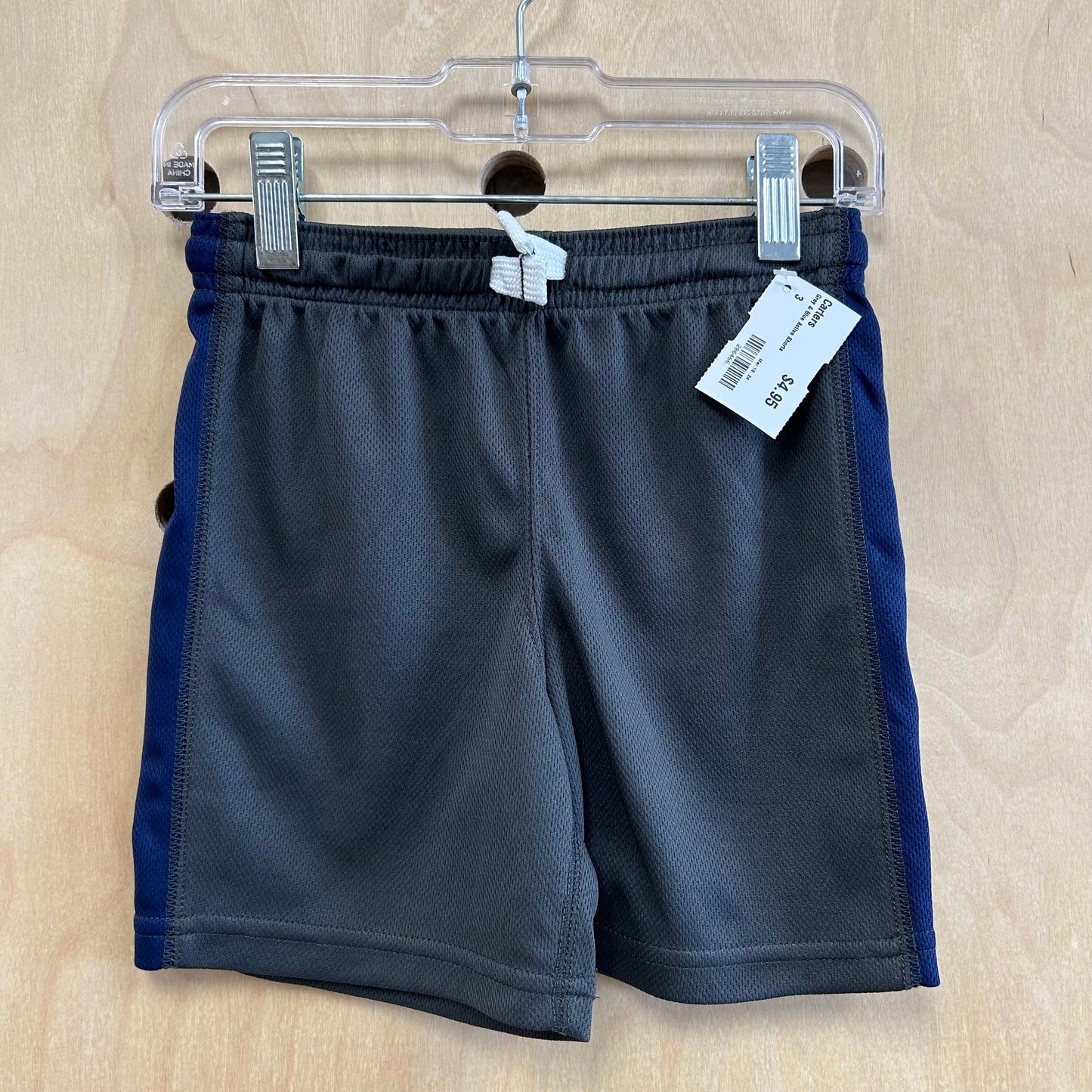 Grey & Blue Active Shorts
