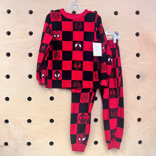 Red/Black Fleece Spiderman Pajamas