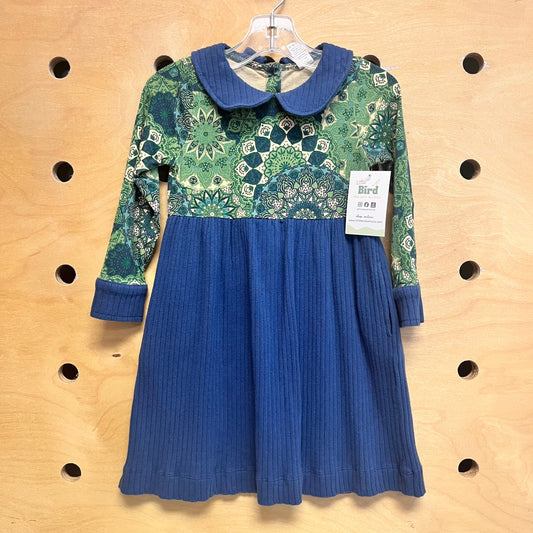Blue & Green Organic Ribbed Dress