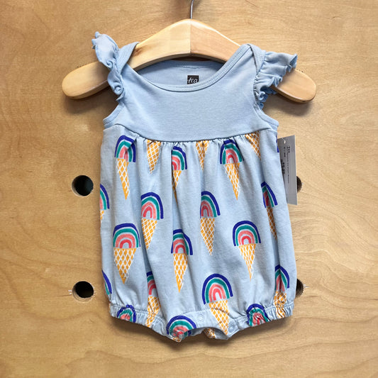 Blue Rainbow Ice Cream Romper