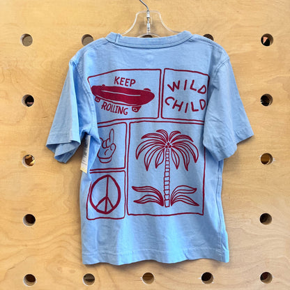 Blue/Red 'Keep Rolling' Tee