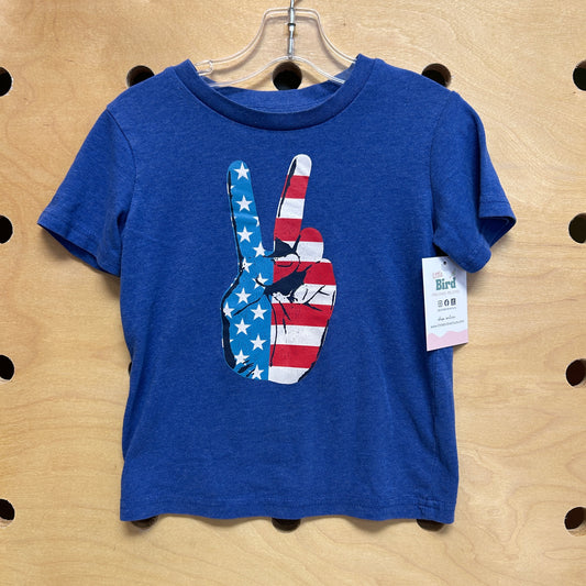 Blue Patriotic Peace Tee