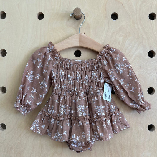 Brown Floral Dress Bodysuit