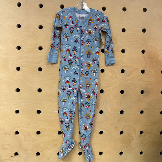 Organic Blue WInter Scene Zippy