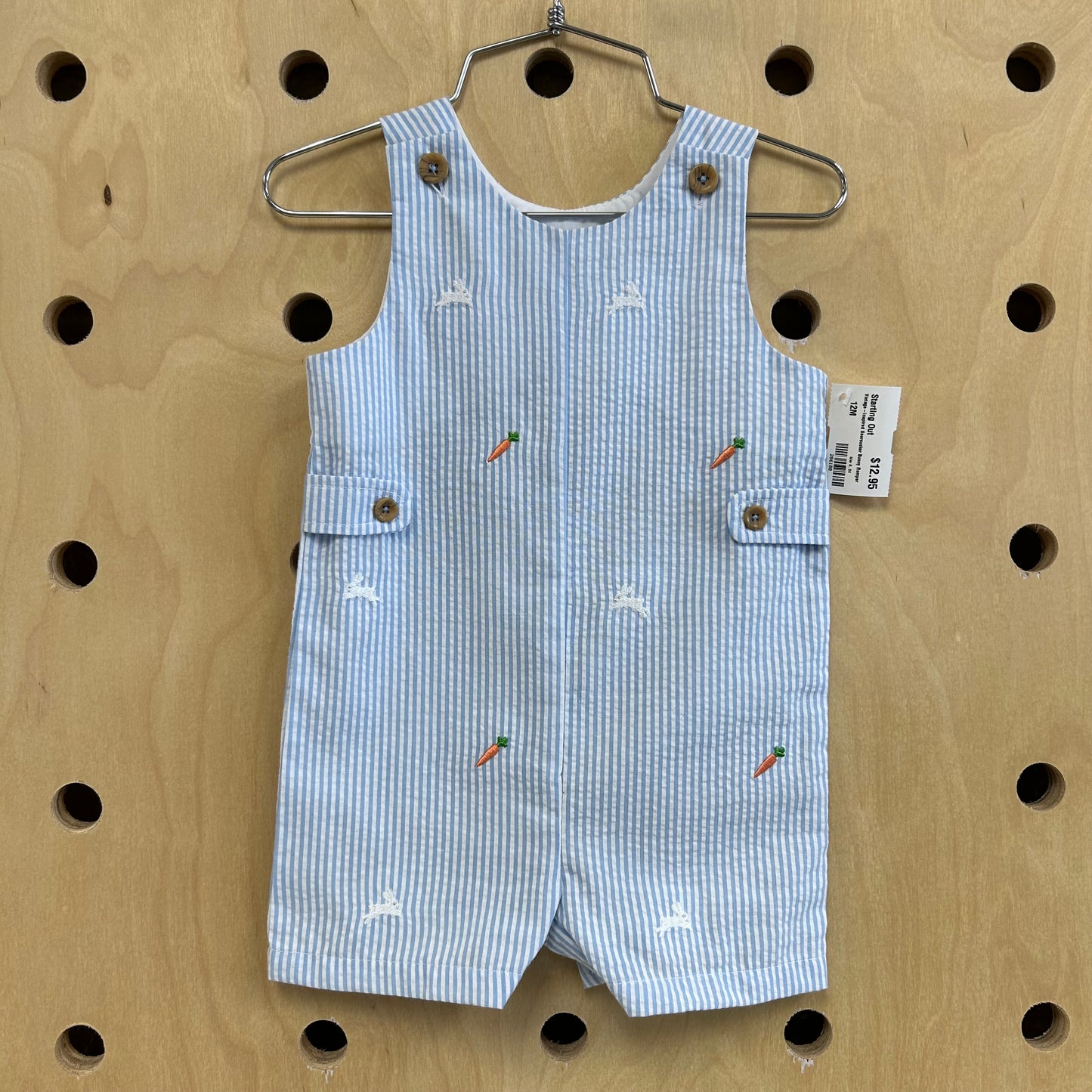 Vintage-Inspired Seersucker Bunny Romper