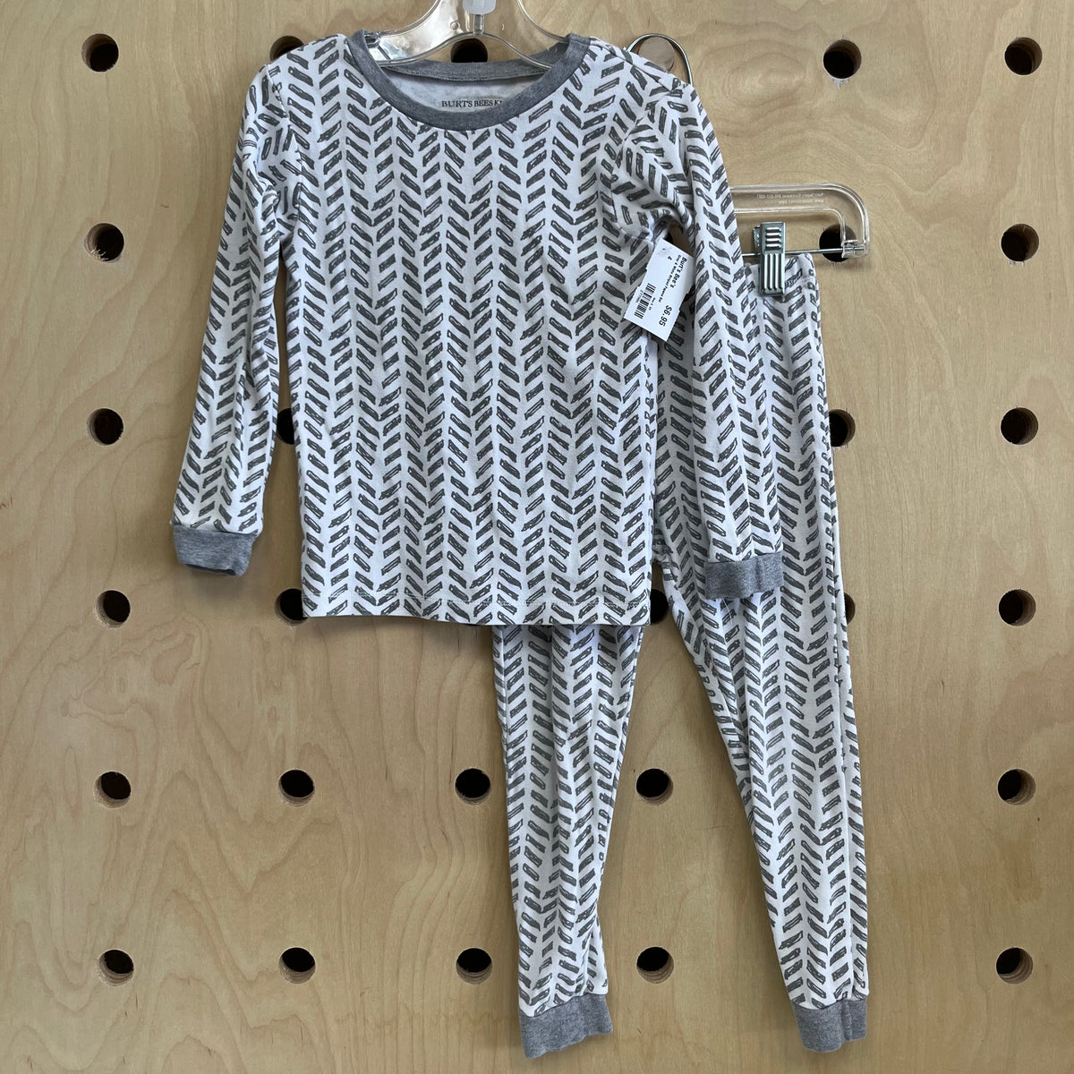 Grey & White Striped Pajama Set