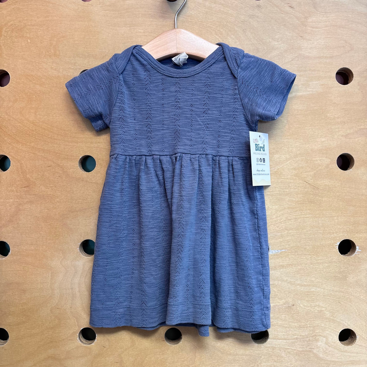 Organic Blue Pointelle Dress