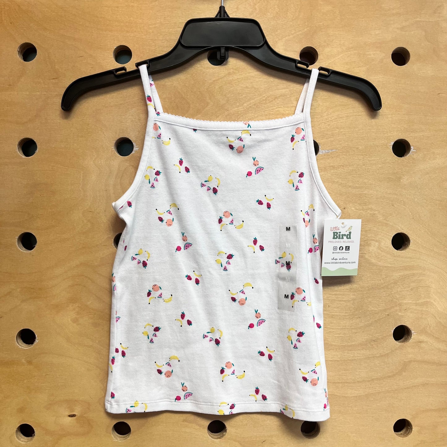 White Ribbed Fruit Tank NEW!!