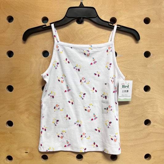 White Ribbed Fruit Tank NEW!!