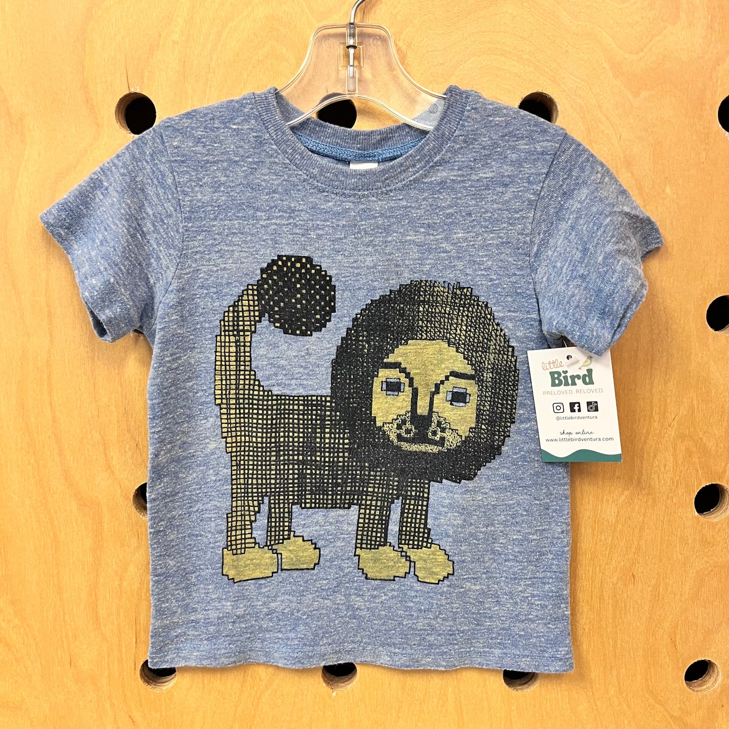 Blue Grid Lion Tee