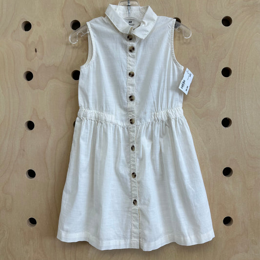 Cream Button Dress