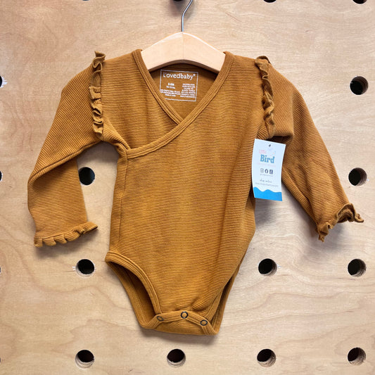 Mustard Ribbed Ruffle Bodysuit