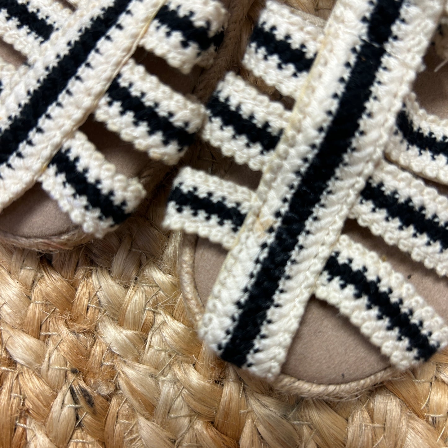 B & W Crochet Fisherman Sandals