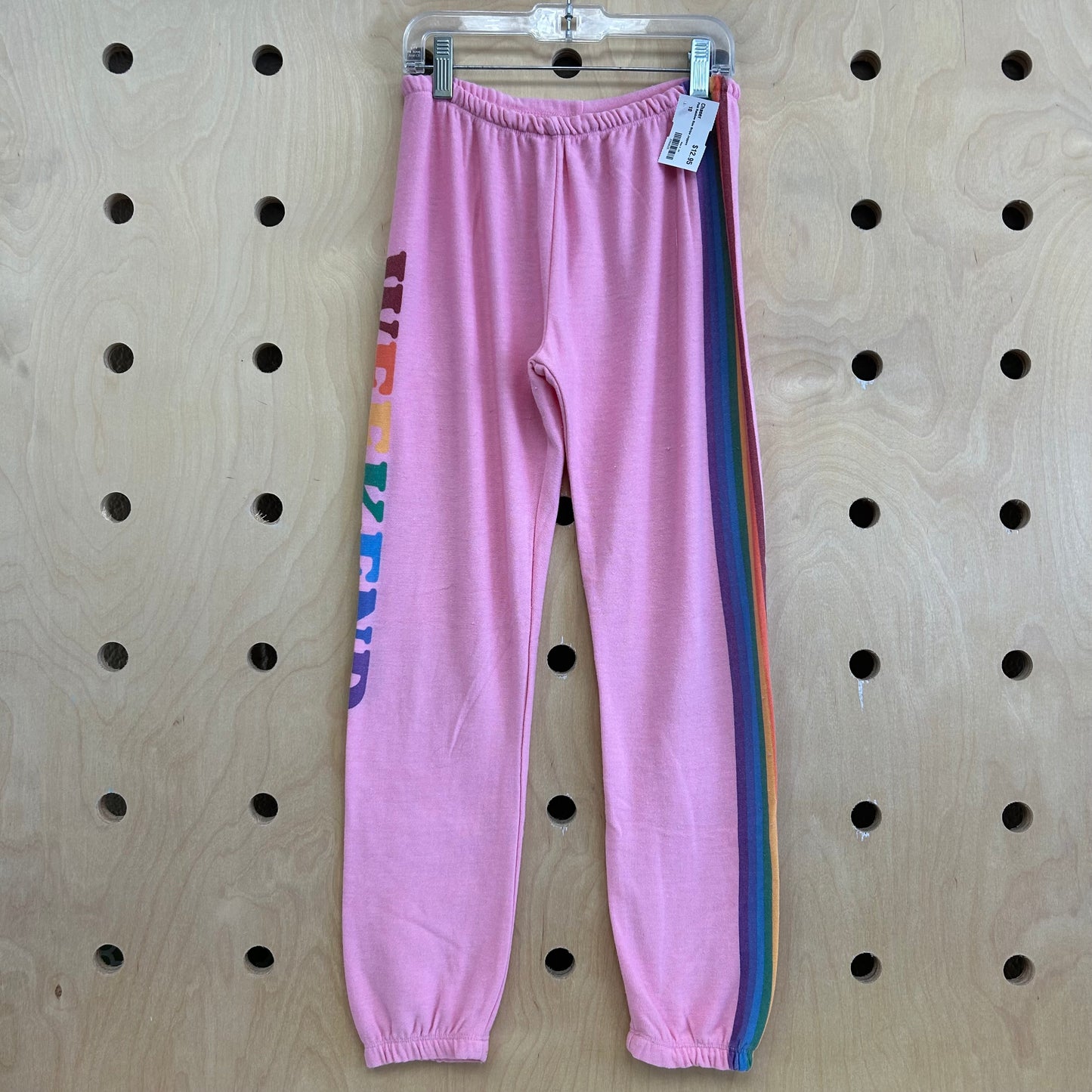 Pink Rainbow Side Stripe Joggers
