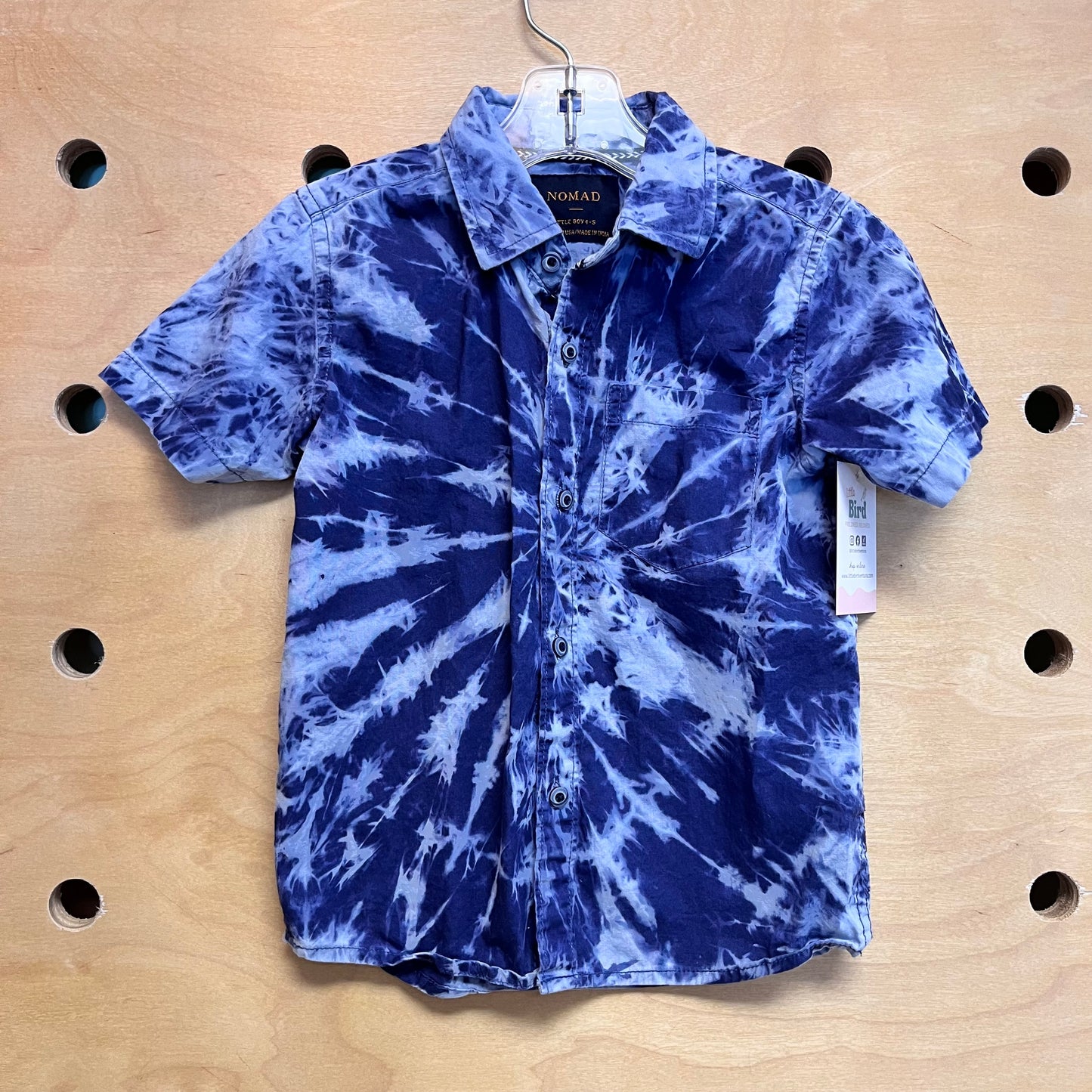 Blue Tie Dye Button Up