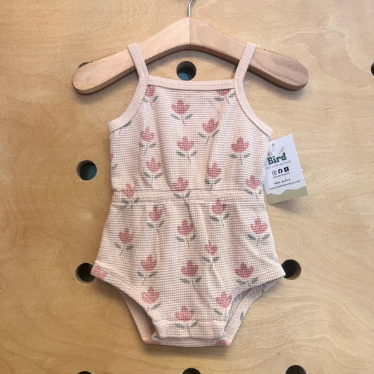 Tan Organic Waffle Knit Tulip Romper