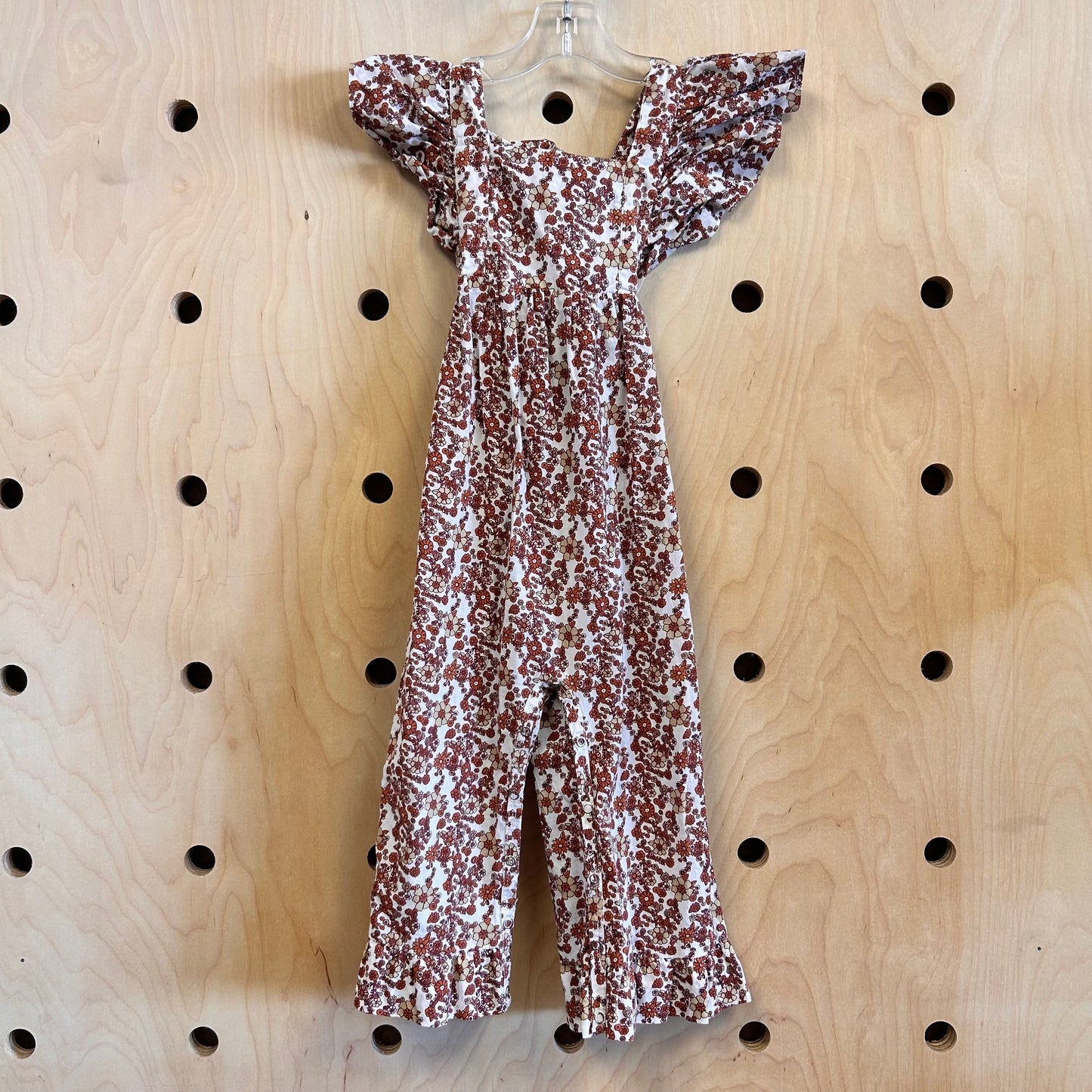 Organic Brown Floral Romper