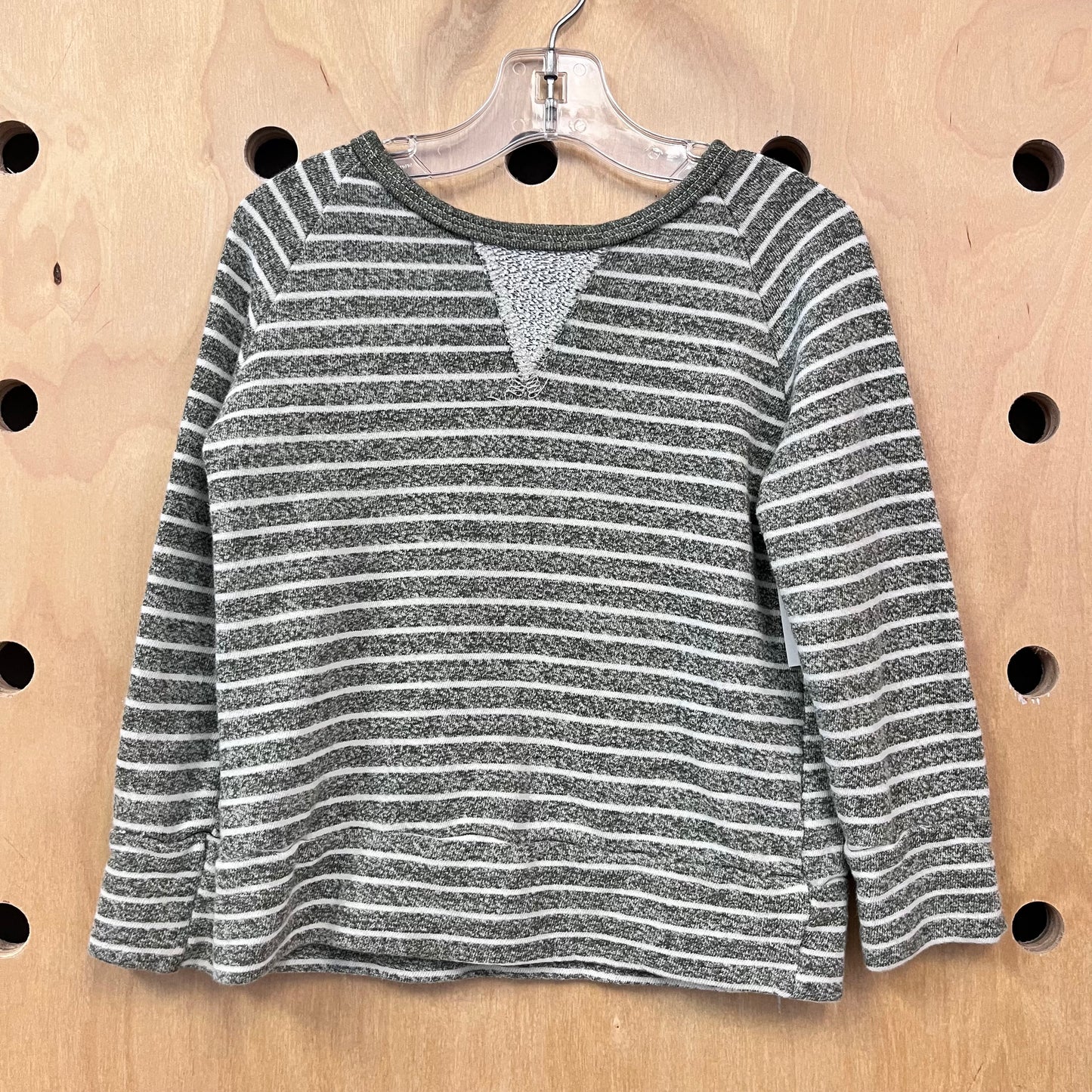Green Striped French Terry Pullover