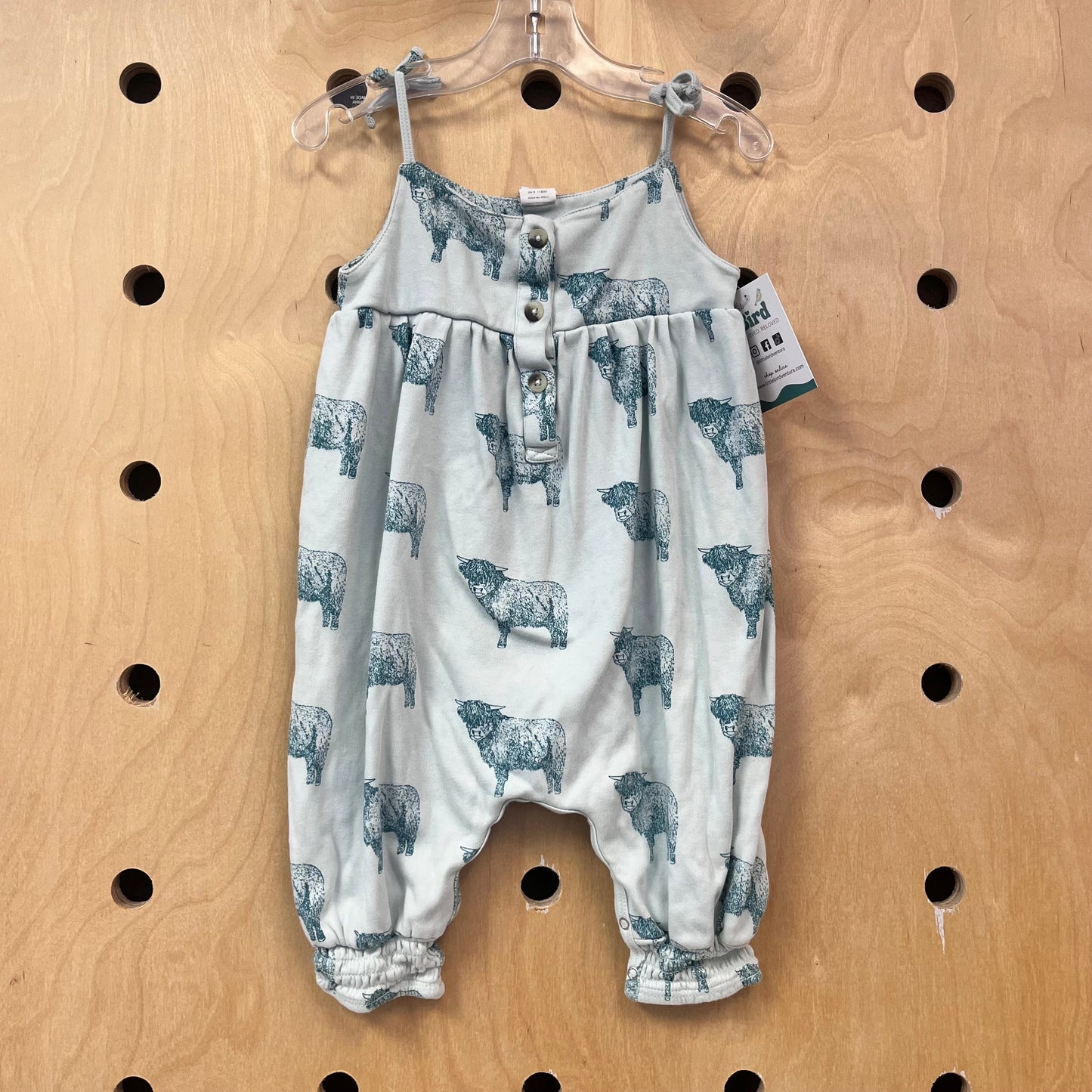 Organic Mint Cows Romper